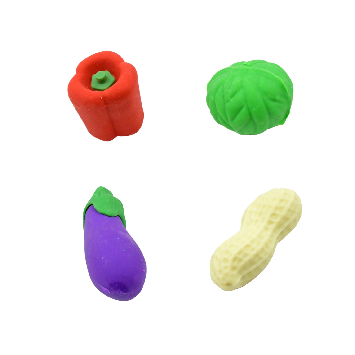 05_49fe19bc-a34d-4010-9790-2c289ef954da.jpg Mini Cute Vegetable & Fruit Erasers (4 Pc): Pencil Rubbers for Kids - Front View by Nari Haat, Indian ethnic wear, wo...