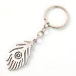 Stylish Stainless Steel Peacock Feather Keychain (1 Pc) - Sleeve Design by Nari Haat, Indian ethnic wear, women cloth...