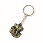 Ganesh Face Antique Black Metal Keychain (1 Pc) - Sleeve Design by Nari Haat, Indian ethnic wear, women clothing, des...