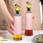 Olive Oil Dispenser – Leakproof Glass Bottle with Non-Drip Spout (300 ML) - Neckline Detail by Nari Haat, Indian et...