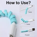 Spiral Charger Spring Cable Protector Data Cable Saver (Pack of 4) - Neckline Detail by Nari Haat, Indian ethnic wear...