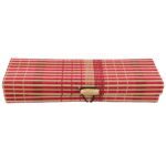 Multi-Purpose Handcrafted Bamboo Mat Style Pen Pencil & Makeup Box (1 Pc) - Neckline Detail by Nari Haat, Indian ethn...