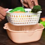 2 In 1 Basket Strainer To Rinse Various Types Of Items Like Fruits, Vegetables Etc. - Neckline Detail by Nari Haat, I...