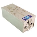 Premium Stainless Steel Velvet Lined Jewellery Storage Box with Lock and Red Interior - Sleeve Design by Nari Haat, I...