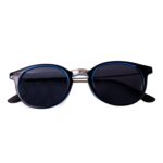 Blue UV Protected Round Sunglasses, classic Sunglasses for Men & Women, Lightweight - Sleeve Design by Nari Haat, Ind...