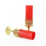 Decorative LED Candle Light Lamps with Golden Stand  (2 Pc) - Sleeve Design by Nari Haat, Indian ethnic wear, women c...