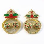 Decorative Plastic Kalash-Shape Double Kumkum Box (Mix Design, 1 Pc) - Sleeve Design by Nari Haat, Indian ethnic wear...