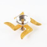 Auspicious Swastik-Base Pooja Diya - (1 Pc) - Sleeve Design by Nari Haat, Indian ethnic wear, women clothing, designe...