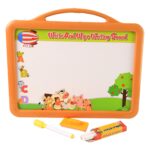 2-in-1 Double-Sided Write and Wipe Educational Drawing Board for Kids (1 Set) - Sleeve Design by Nari Haat, Indian et...