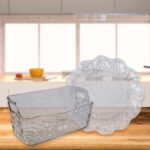 9 in 1 Plastic Bowl With Serving Tray / Plates Set - Closeup Embroidery by Nari Haat, Indian ethnic wear, women cloth...