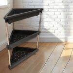 3-Layer Multipurpose Plastic Corner Storage Rack - Back View by Nari Haat, Indian ethnic wear, women clothing, design...