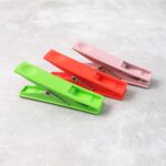 Cloth Clips Set of 12 – Strong Grip Plastic Laundry Pegs with Stainless Steel - Fabric Detail by Nari Haat, Indian ...