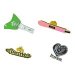 Stylish Metal Badge Pin – Single Piece (Random Design) - Neckline Detail by Nari Haat, Indian ethnic wear, women cl...