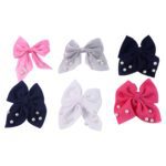 Hair Bow Knot Clip Suitable Girls (12 Pc / Multicolour & Mix Design) - Sleeve Design by Nari Haat, Indian ethnic wear...