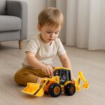 LALA Friction Powered JCB Style Backhoe Loader Construction Toy Truck for Kids (1 Pc) - Back View by Nari Haat, India...