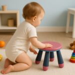 Foldable Baby Stool used in all kinds of places, specially made for kids - Closeup Embroidery by Nari Haat, Indian et...