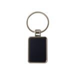 Premium Rectangular Black & Silver Metal Keychain (1 Pc) - Sleeve Design by Nari Haat, Indian ethnic wear, women clot...