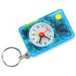 Mini Alarm Clock Keychain – 1PC Portable Quartz Analog Clock Key Ring - Sleeve Design by Nari Haat, Indian ethnic w...