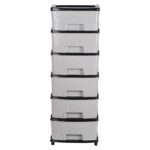 6-Layer Heavy-Duty Plastic Drawer Organizer Cabinet with Stone Texture Drawers - Sleeve Design by Nari Haat, Indian e...