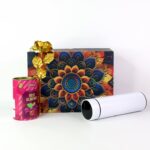 Effete Rose Almonds Gift Hamper, Golden Rose With Bottle (3 Pc Set), Mix Color - Back View by Nari Haat, Indian ethni...