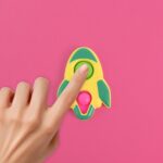 Rocket Shaped Dimple Keychain Toy (1 Pc) - Neckline Detail by Nari Haat, Indian ethnic wear, women clothing, designer...