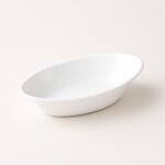 Plastic Marin Serving Bowl – Elegant Oval Deep Bowl (1 Pc / White) - Sleeve Design by Nari Haat, Indian ethnic wear...
