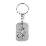 Auspicious Ganesh Cut-Out Metal Keychain - (1 Pc) - Sleeve Design by Nari Haat, Indian ethnic wear, women clothing, d...