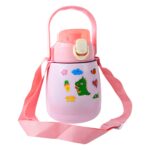 Stainless Steel Vacuum Insulated Water Bottle with Handle & Sticker (700 ML) - Full Detail by Nari Haat, Indian ethni...