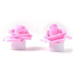 Rose Flower Shaped LED Flickering Tealight Candles (2 Pc) - Back View by Nari Haat, Indian ethnic wear, women clothin...