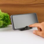 Pyramid Black Mobile Stand with 3 Different Inclined Angles - Closeup Embroidery by Nari Haat, Indian ethnic wear, wo...