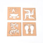 Wooden Decorative Cutouts (Mix Design / 4 Pc) - Sleeve Design by Nari Haat, Indian ethnic wear, women clothing, desig...