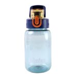 Blue Plastic Leak-Proof Flip Cap & Safty Lock Water Bottle (600ml Approx / 1 Pc) - Sleeve Design by Nari Haat, Indian...