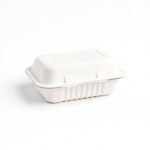 FresheeClamshell Takeaway Compostable Bagasse Food Box 9x6x3 Inch – 10 Pcs Pack - Sleeve Design by Nari Haat, India...