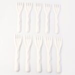 Compostable Bagasse Fork – 10 Pcs Pack - Sleeve Design by Nari Haat, Indian ethnic wear, women clothing, designer suit