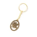 Premium Golden Metal Durga Maa Keychain (1 Pc) - Sleeve Design by Nari Haat, Indian ethnic wear, women clothing, desi...