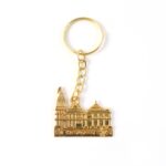 Premium Golden Metal Ram Mandir Keychain (1 Pc) - Sleeve Design by Nari Haat, Indian ethnic wear, women clothing, des...