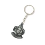 Lord Ganesha Sitting Design Silver Keychain (1 Pc) - Sleeve Design by Nari Haat, Indian ethnic wear, women clothing, ...