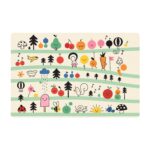 Colorful Cartoon Printed Dining Table Placemats for Kids (4 Pc / 40x30 Cm) - Sleeve Design by Nari Haat, Indian ethni...