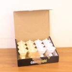 Set of 12 White Water Sensor LED Diyas - Full Detail by Nari Haat, Indian ethnic wear, women clothing, designer suit