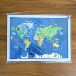 Educational Wooden World Map Puzzle for Kids - (1 Set) - Fabric Detail by Nari Haat, Indian ethnic wear, women clothi...