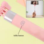 Wired Selfie Stick with Rearview Mirror & Built-In Shutter Button (1 Pc) - Neckline Detail by Nari Haat, Indian ethni...