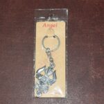Trishul Damru Shiv Symbol Silver Keychain (1 Pc) - Fabric Detail by Nari Haat, Indian ethnic wear, women clothing, de...