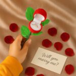 Artificial Rose Flower Shaped Jewelry Ring Box (1 Pc) - Back View by Nari Haat, Indian ethnic wear, women clothing, d...