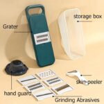 Multifunctional Vegetable Slicer Cutter – Onion & Potato Slicer with 6 Blades & Peeler - Fabric Detail by Nari Haat...