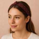 Women's Polka Dot Fabric Knot Hairband – Stylish & Comfortable (1 Pc) - Back View by Nari Haat, Indian ethnic wear,...