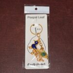 Krishna Peacock Design Golden Keychain (1 Pc) - Neckline Detail by Nari Haat, Indian ethnic wear, women clothing, des...