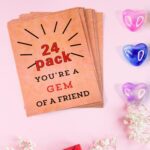 Heart-Shaped Crystal Gem Valentines with Gift Cards (24 Pc) - Sleeve Design by Nari Haat, Indian ethnic wear, women c...