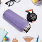 Stainless Steel Water Bottles Approx 600ML (Mix Design & Color / 1 Pc) - Full Detail by Nari Haat, Indian ethnic wear...