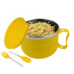 Safe Double-Layer Maggie Bowl with Lid & Handle – Versatile Bowl for Meals - Sleeve Design by Nari Haat, Indian eth...