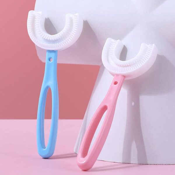 Kids U-Shaped Toothbrush - Easy Cleaning for Toddlers & Children - Front View by Nari Haat, Indian ethnic wear, women...